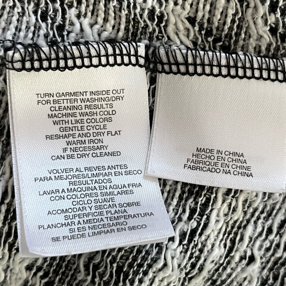 Kasper Women's Chevron Print Black/White Open Front Cardigan 3/4 Sleeves - Picture 8 of 8